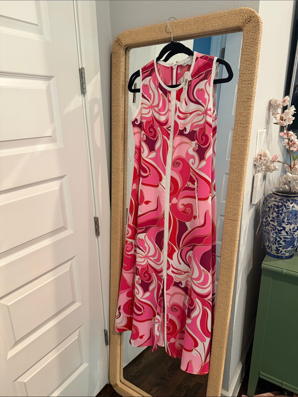 Trina Turk Pink & White Swirl Maxi Dress BNWT